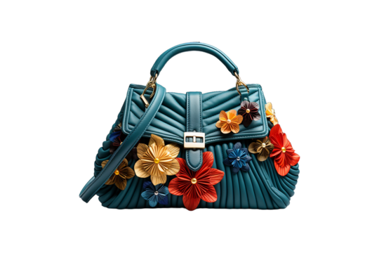 Patchwork Bag on transparent background.