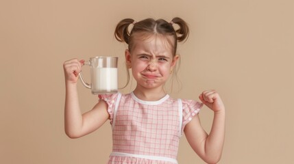 A Girl Displeased with Milk