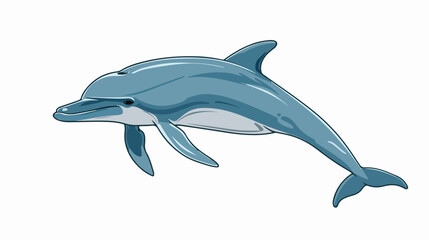 Dolphin animal vector line icon Flat vector isolated
