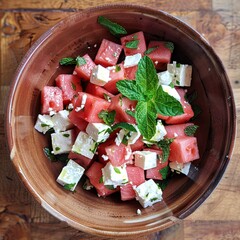 salad with cheese and tomatoes