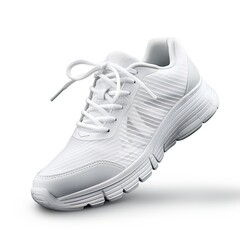 White color with detailed and texture running sneakers.