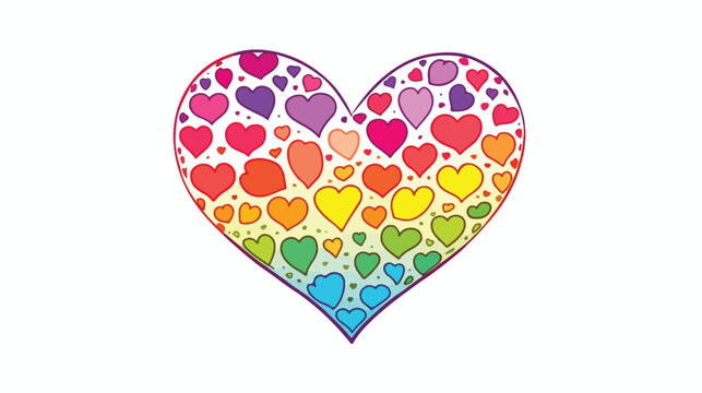 Doodle Valentines Day Rainbow. Hand-drawn love symbol
