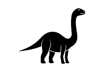 Sauropod dinosaur vector silhouette