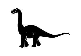 Sauropod dinosaur vector silhouette