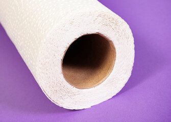 White kitchen paper isolated on purple background - 785040259