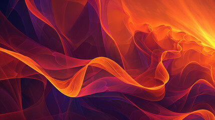 3D fractals blend oranges and purples, mimicking a serene twilight tapestry.