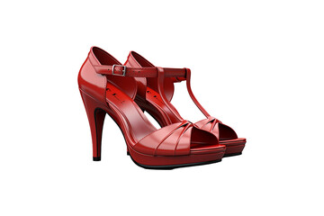 Peep Toe Sandal on transparent background.