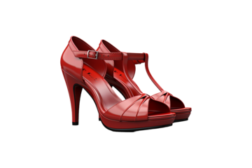 Peep Toe Sandal on transparent background.