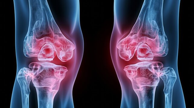 Knee x ray after car accident in orthopedic unit inside trauma hospital.X-ray shows tibia plateau bone fracture.