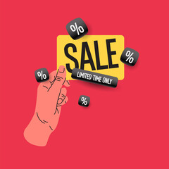 An image to advertise the sale. Poster for advertising discounts. Vector graphics. - 785042040