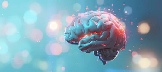 Human brain with blurred background. Generative ai design.