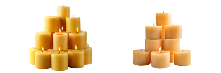 Fototapeta na wymiar Set of colorful signal Candles isolated on a transparent background