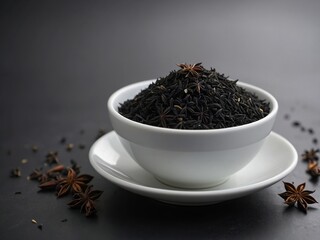 Black cumin on a black background.