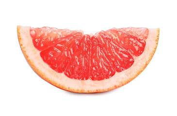 Citrus fruit. Slice of fresh grapefruit isolated on white
