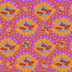 Floral seamless pattern. Red, orange, lilac, yellow blue