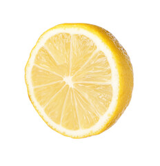 Citrus fruit. Sliced fresh ripe lemon isolated on white