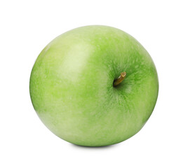 Whole ripe green apple isolated on white