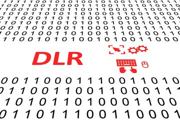 DLR concept binary code 3d illustration
