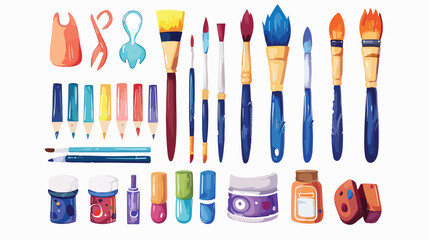 Art and graphic tools icon set. EPS10 vector. Vector - obrazy, fototapety, plakaty