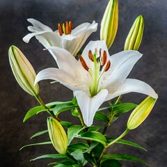 Chic Floral Arrangement: Cut Out of Elegant Blooming Lilies