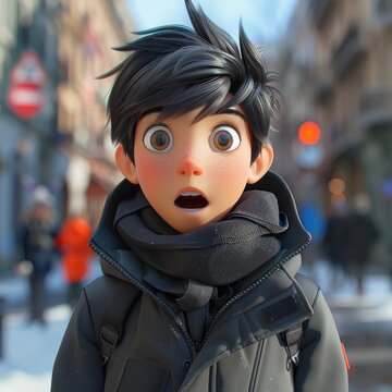 Hiro from Big Hero 6 as a realistic 3D render