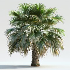 Obraz premium 3D render of a palm tree on a white background
