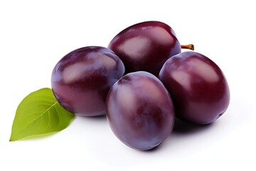 Damson Plums isolated on white background