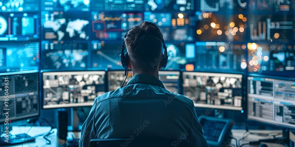 Poster security analyst monitoring real time iot data to detect and respond to suspicious activities