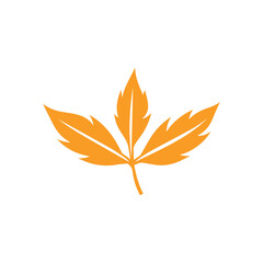 Leaf icon. Yellow Leaf icon on white background. Vector illustration