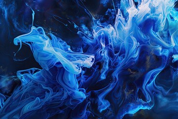 Blue color fluid art - obrazy, fototapety, plakaty