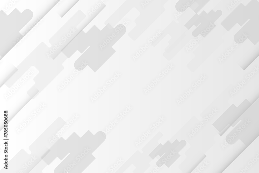 Poster a white background with a grey and white striped pattern. the stripes are thin and are arranged in a