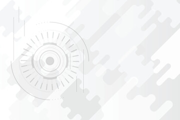 Obraz premium A white background with a circle in the middle. The circle is surrounded by lines and has a dot in the center.