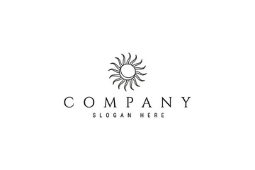 Vector logo illustration of the sun with the moon combined in it