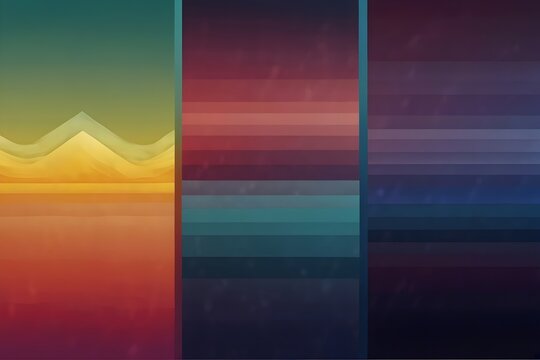 Abstract gradient background vector set. Minimalist style cover template with vibrant perspective 3d geometric prism shapes collection. Ideal design for , poster, cover, banner, flyer.