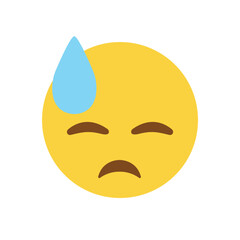 sad face with tear emoji vector