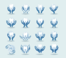 Deontological technologies, dental care, a set of design elements for creating an emblem or logo