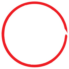 Red Zen Japanese Circle Brush Stroke Sumi-e Vector Illustration Ink Logo Design Vector Art