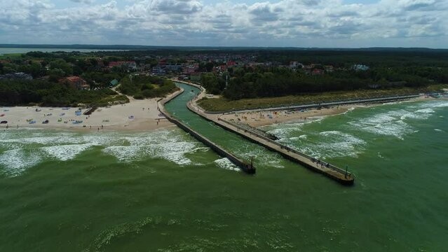 Panorama Port Baltic Sea Rowy Morze Baltyckie Aerial View Poland