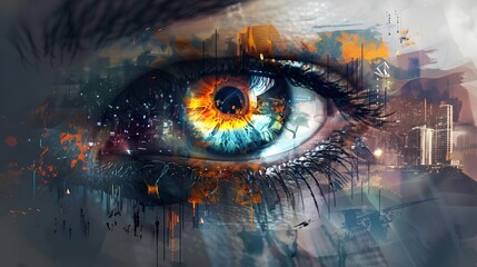 Illustration Abstract close-up eye concept