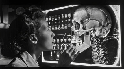 Radiography of the head - obrazy, fototapety, plakaty