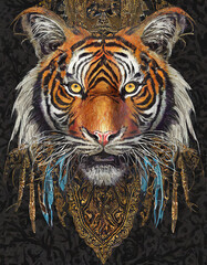 A painting of a tiger