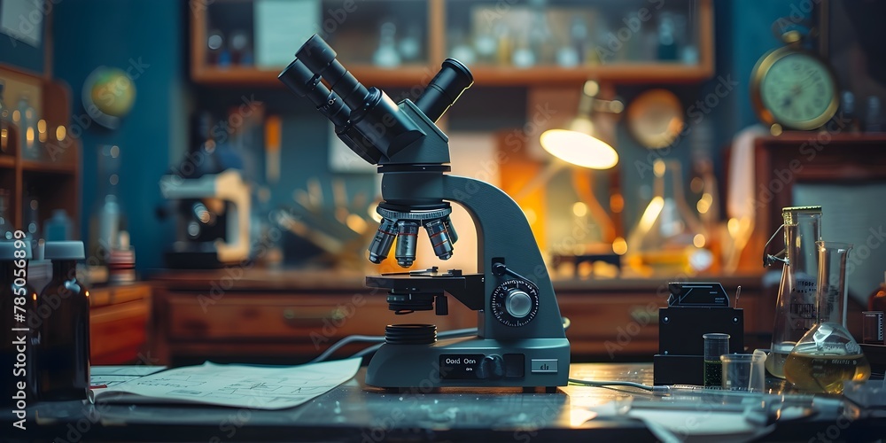 Poster inquisitive study of scientific phenomena within a captivating laboratory setting
