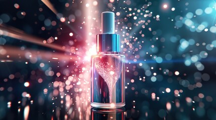A dynamic image of a retinol serum, with starbursts in the background, symbolizing its powerful and transformative effects.