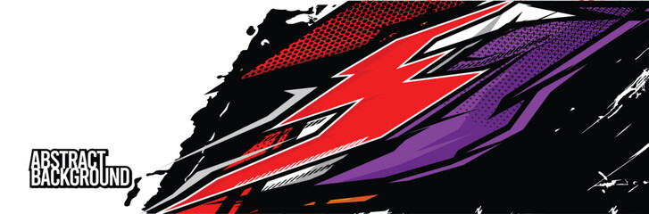 Car wrap decal designs. Abstract racing and sport background for racing livery or daily use car vinyl sticker. Vector eps 10.