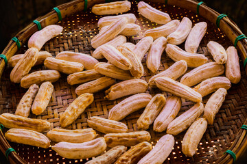 Dried bananas, it is a fruit that has a traditional Thai food preservation