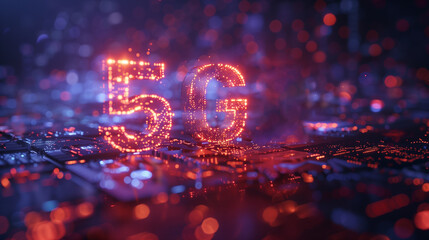 5g network technology cyber background