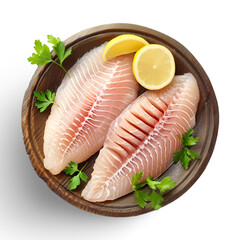 Tilapia Fillet on White Background
