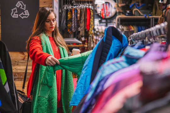 Woman doing shopping at street market