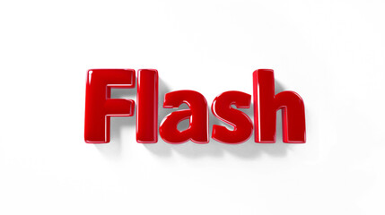 Fototapeta premium 3D letter Flash in red on a transparent background