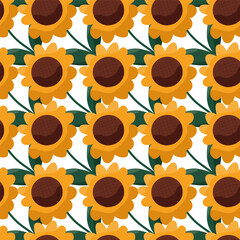 Sunflowers seamless models, vector illustration